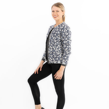 White Stuff Emma Quilted Jersey Button Up Floral Print Jackets - Quality Brands Outlet