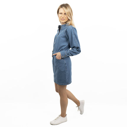 Oasis Blue Denim Long Sleeve Mini Dress-Quality Brands Outlet-