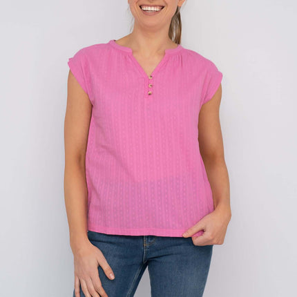 White Stuff Sleeveless Pink Vest Cotton Tops-Quality Brands Outlet-