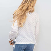 FatFace Blouse FatFace White Diamond Dot Pleated Front Top