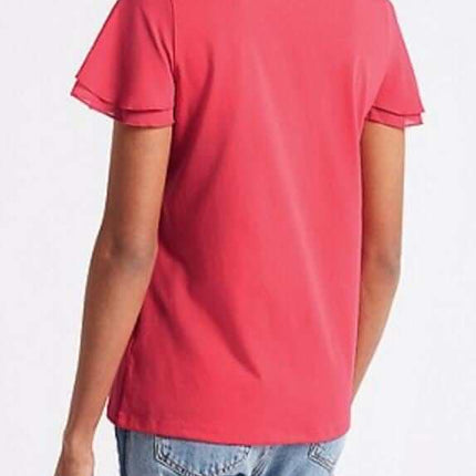 M&S Pure Cotton Flutter Sleeve Pink Blouse