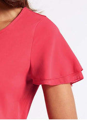 M&S Pure Cotton Flutter Sleeve Pink Blouse