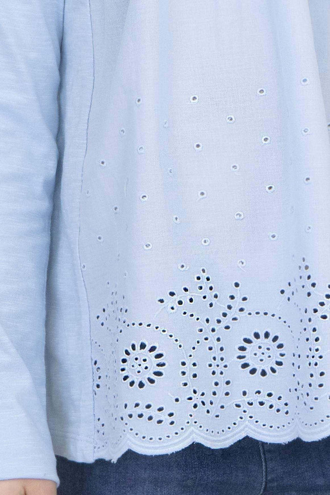 Next Girls Long Sleeve Blue Embroidered Top - Quality Brands Outlet