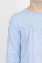 Next Girls Long Sleeve Blue Embroidered Top - Quality Brands Outlet