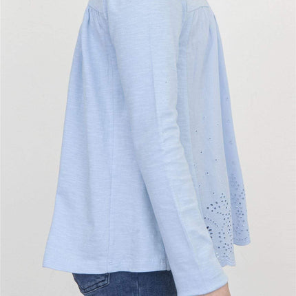 Next Girls Long Sleeve Blue Embroidered Top - Quality Brands Outlet