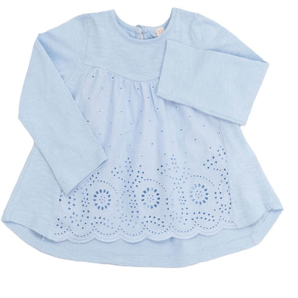 Next Girls Long Sleeve Blue Embroidered Top - Quality Brands Outlet