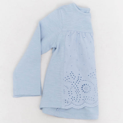 Next Girls Long Sleeve Blue Embroidered Top - Quality Brands Outlet