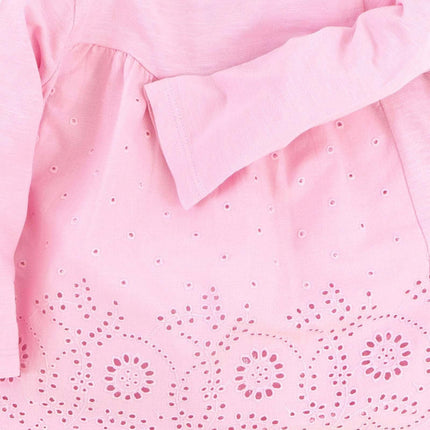 Next Girls Pink Long Sleeve Embroidered Cotton Top - Quality Brands Outlet
