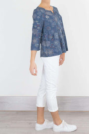 Seasalt Blouse Seasalt Blue Blazing Star Print