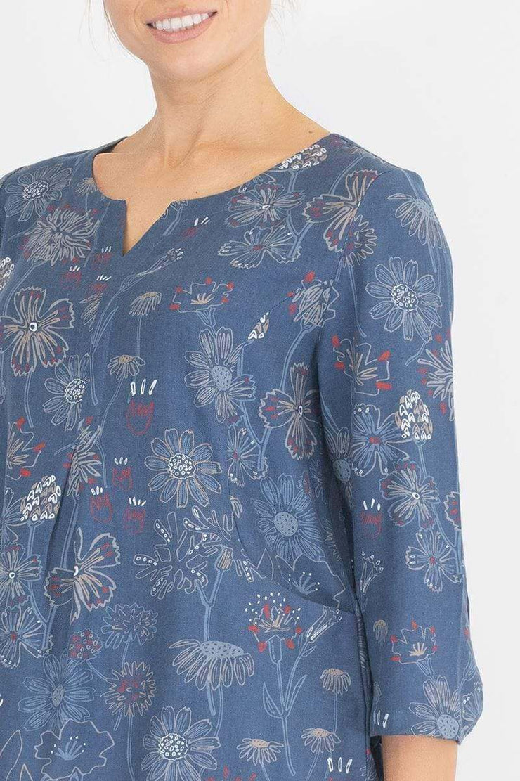 Seasalt Blouse Seasalt Blue Blazing Star Print