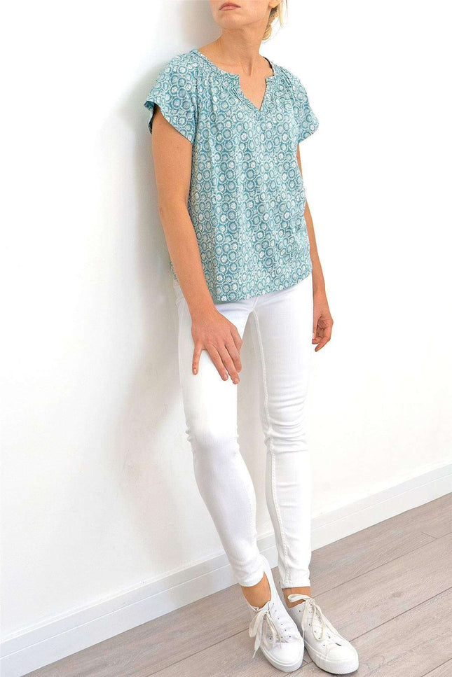 White Stuff Jemima Floral Print Short Sleeve Relaxed Jersey Summer Tops-Quality Brands Outlet-