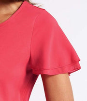 M&S Pure Cotton Flutter Sleeve Pink Blouse