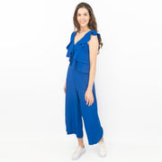 Coast Jojo Ruffle Cobalt Blue Sleeveless V-Neck Jumpsuit - Quality Brands Outlet