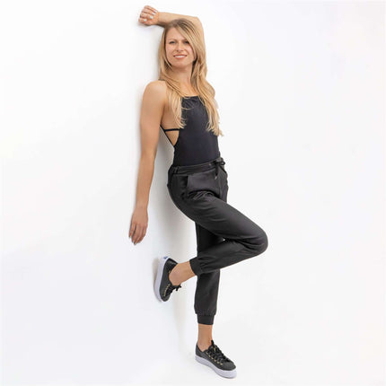 M&Co Leather Look Slim Leg Joggers-Quality Brands Outlet-