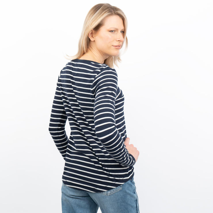 FatFace Breton Long Sleeve Stripe Navy Casual Jersey Tops - Quality Brands Outlet