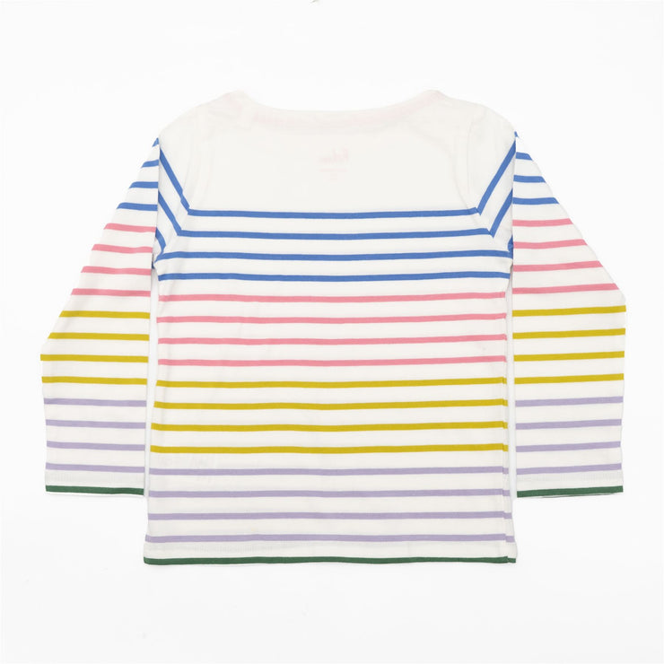 Mini Boden Girls Rainbow Stripes Long Sleeve Soft Jersey Tops - Quality Brands Outlet