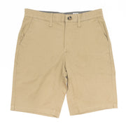 Quiksilver Men Light Brown Stretch Cotton Chinos Classic Straight Fit Casual Summer Shorts