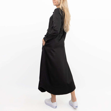 Next Women Belted Utility Khaki Black Long Sleeve Midi Shirt Dress