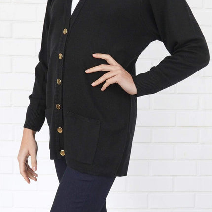 Balmoral Cardigan Balmoral Gold Button Wool Mix Long Cardigan