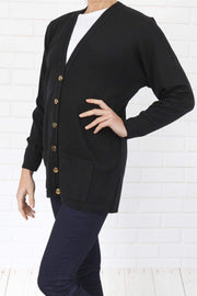 Balmoral Cardigan Balmoral Gold Button Wool Mix Long Cardigan