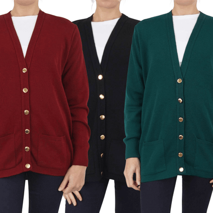 Balmoral Cardigan Balmoral Gold Button Wool Mix Long Cardigan