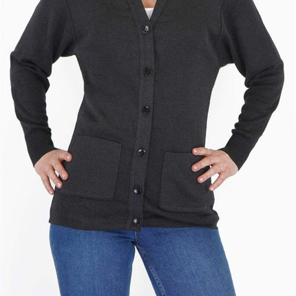 Balmoral Women V-Neck Wool Mix Pocket Button Cardigan-Quality Brands Outlet-