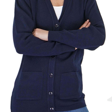 Balmoral Women V-Neck Wool Mix Pocket Button Cardigan-Quality Brands Outlet-