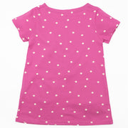 Mini Boden Girls Pink Spotty Fish Tunic Short Sleeve Longline Tops - Quality Brands Outlet