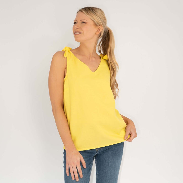 Sleeveless Yellow Vests Cotton Summer Cami Women&