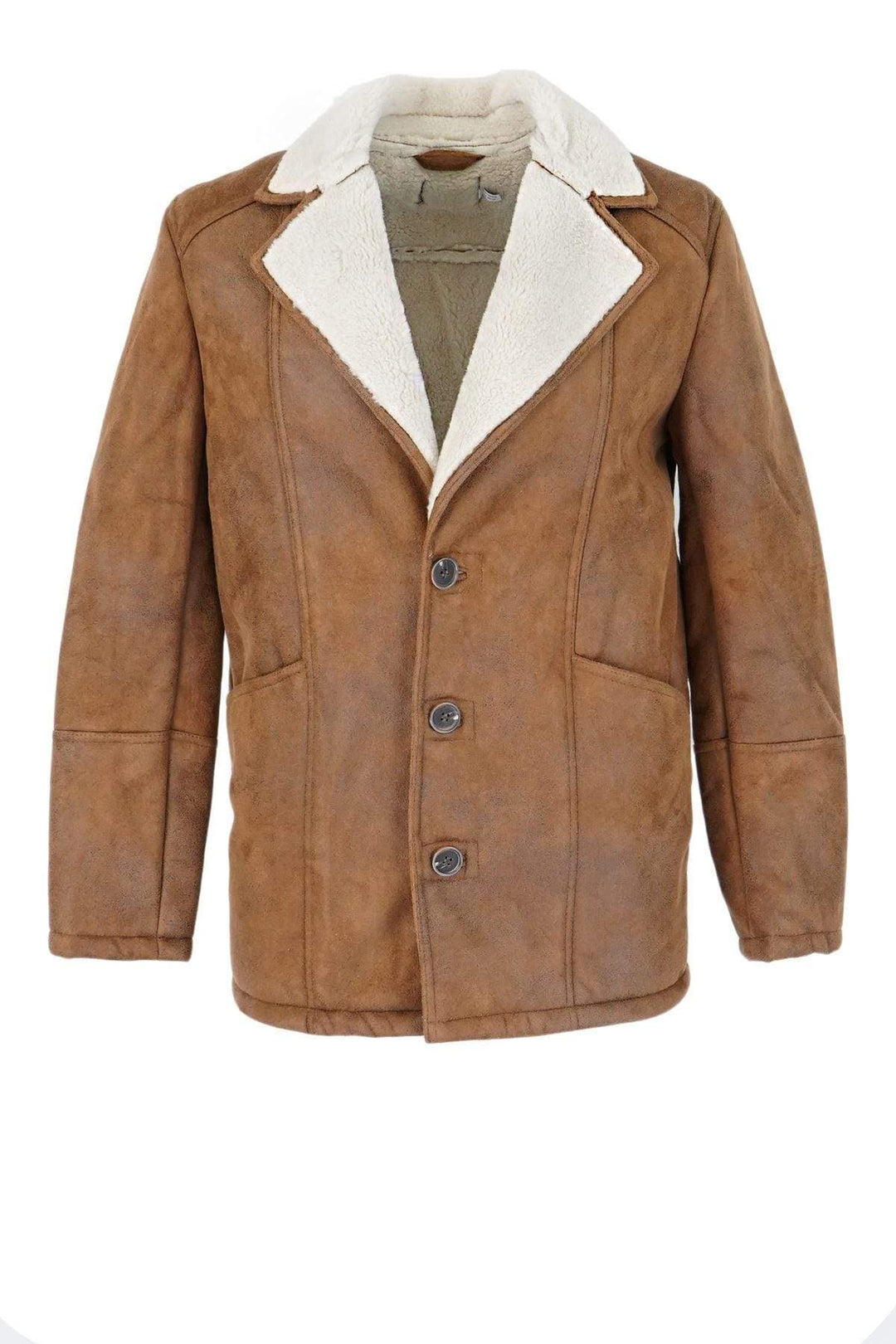 Mens faux sheepskin coat best sale