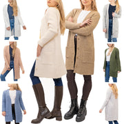 Wood Hill Longline Chunky Knit Cardigans in 8 Colours - Quality Brands Outlet