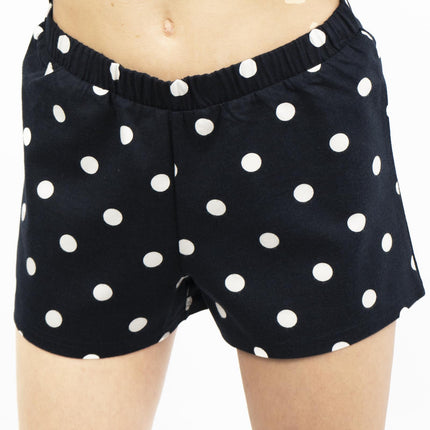 M&S Navy Blue Spotty Polka Dot Short Sleeve with Shorts Pyjama Set