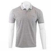 Austin Reed Men Cotton Light Grey Polka Dot Polo Shirts Short Sleeve Casual Jersey Tops - Quality Brands Outlet