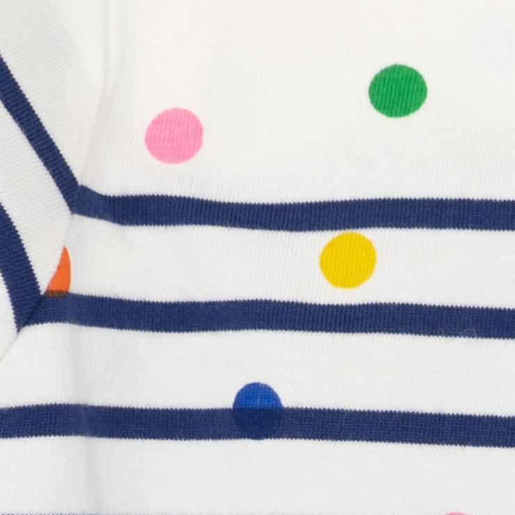 Mini Boden Girls  Rainbow Dots Spotty Stripe Bright T-Shirt Long Sleeve Tops