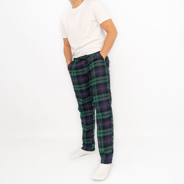 Old Navy Mens Green Tartan Plaid Flannel Pyjama Bottoms-Quality Brands Outlet-