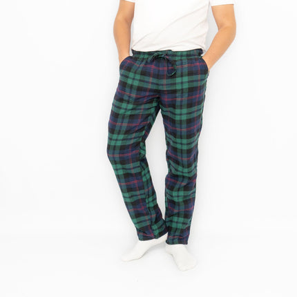 Old Navy Mens Green Tartan Plaid Flannel Pyjama Bottoms-Quality Brands Outlet-