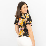 Oasis Vibrant Floral Puff Sleeve Top