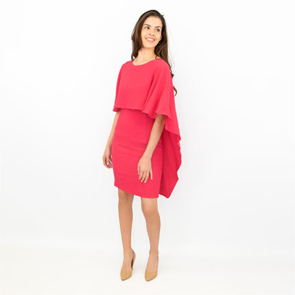 Coast Sofia Cape Pink Knee Length Shift Dress-Quality Brands Outlet-
