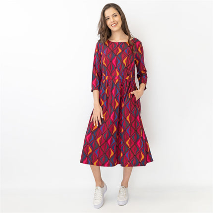 Seasalt Forestry Dress Festive Ribbons Red Ship-Quality Brands Outlet-