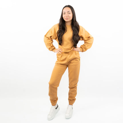 Lyle & Scott Girls Sweat Mustard Yellow Jogger Style Tracksuit Bottoms Casual Trousers-Quality Brands Outlet-