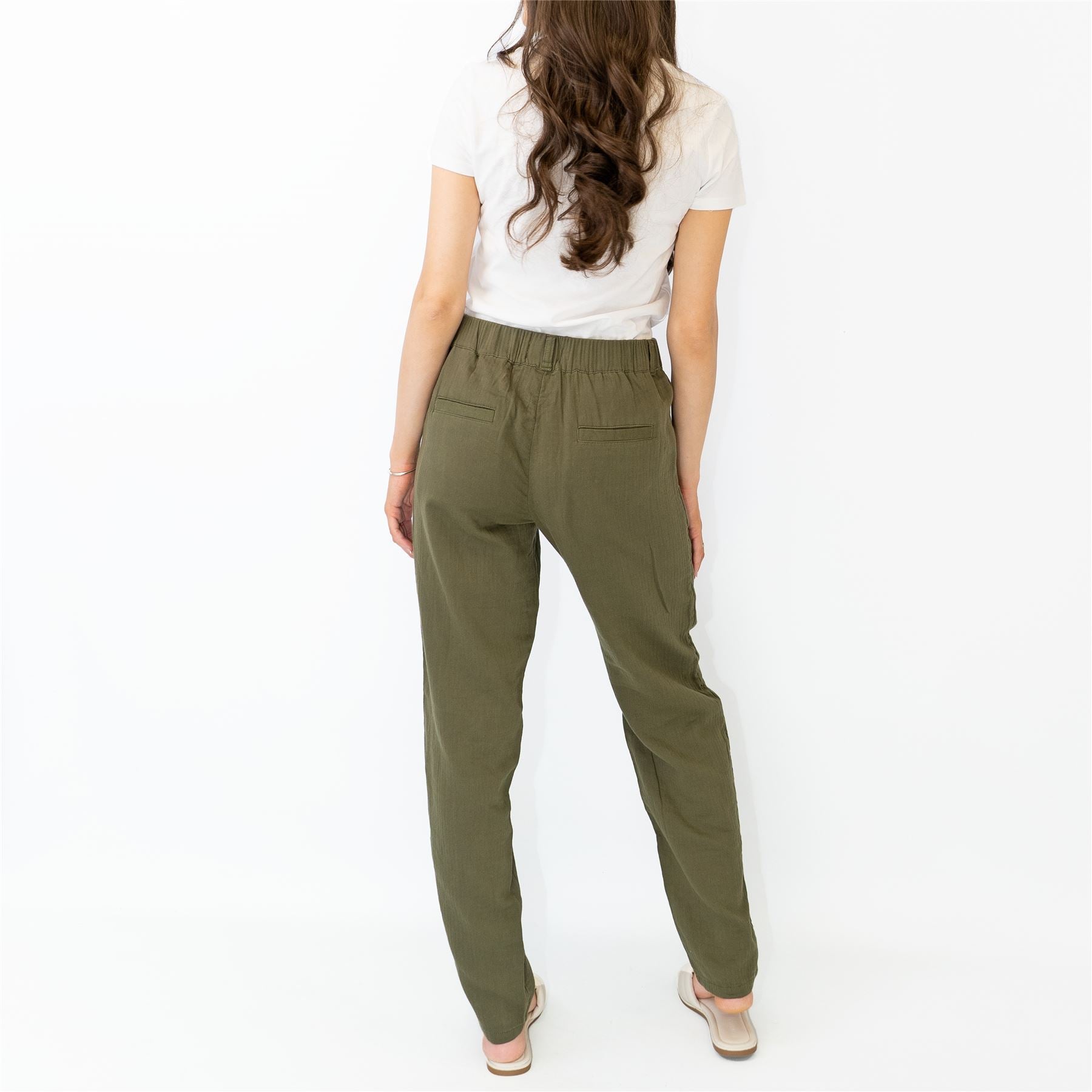 Buy Qeboo Collection Green Formal Pants Tapered High Waist Ankle