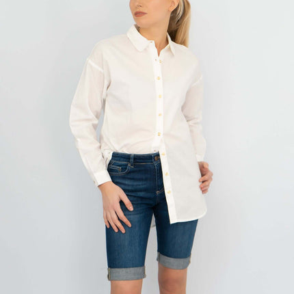 Next Longline Long Sleeve Loose Relaxed Fit Cotton Shirts-Quality Brands Outlet-