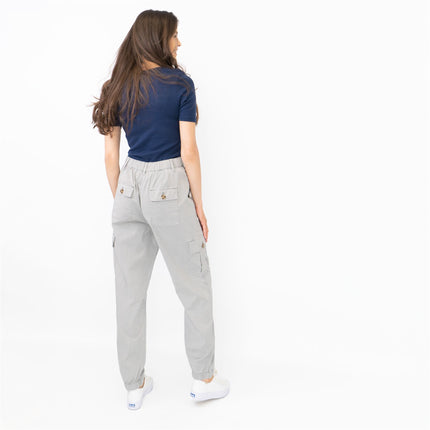 M&S Autograph Grey Cotton Blend Stretch Cargo Trousers - Quality Brands Outlet