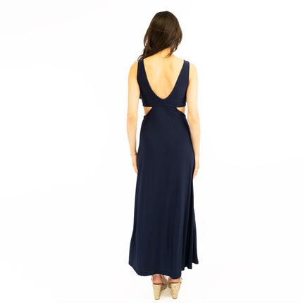 Karen Millen Navy Sleeveless Long Maxi Dress-Quality Brands Outlet-