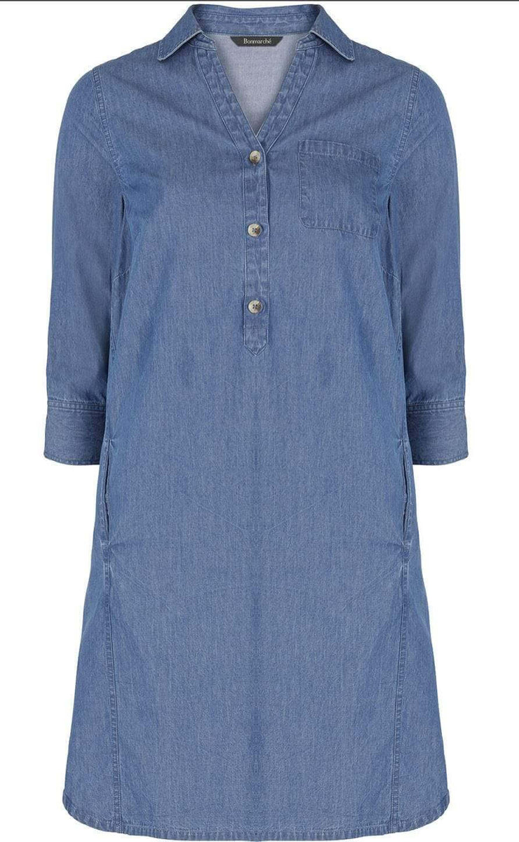 Bonmarche Women Blue Denim Short Dress – Quality Brands Outlet