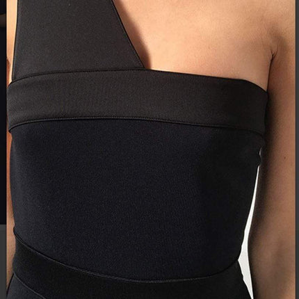 Hoss Intropia Bodycon Off Shoulder Black Short Dress-Quality Brands Outlet-