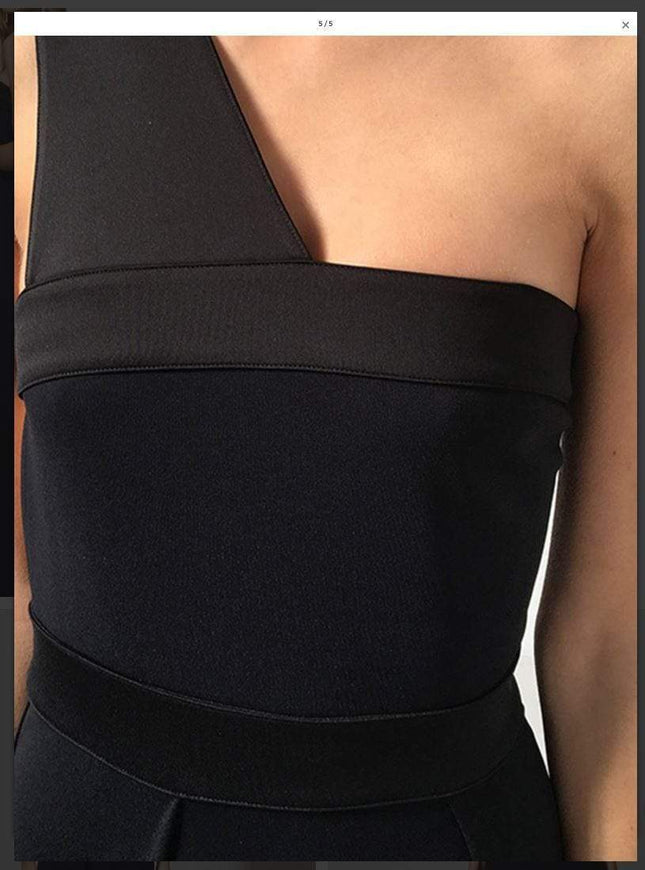 Hoss Intropia Bodycon Off Shoulder Black Short Dress-Quality Brands Outlet-