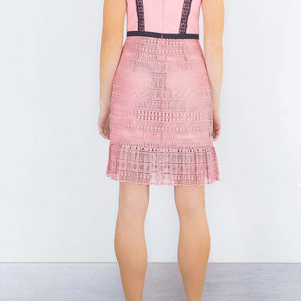 Miss Selfridge Pink Lace Sleeveless Short Dress-Quality Brands Outlet-