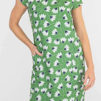 Seasalt River Cove Dress in Green Floral Print-Quality Brands Outlet-