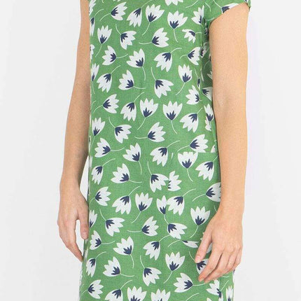 Seasalt River Cove Dress in Green Floral Print-Quality Brands Outlet-